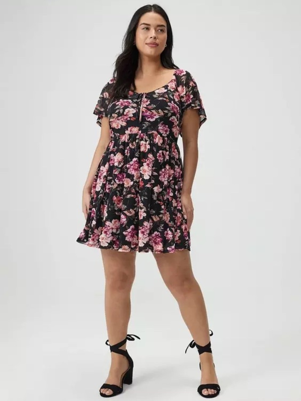 Flutter Sleeve Mesh Mini Dress size 3 NWT